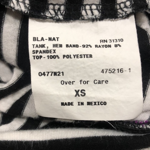 Ab Studio Blouse - Purple polyester with Striped Tank top. Size XS - Picture 5 of 6